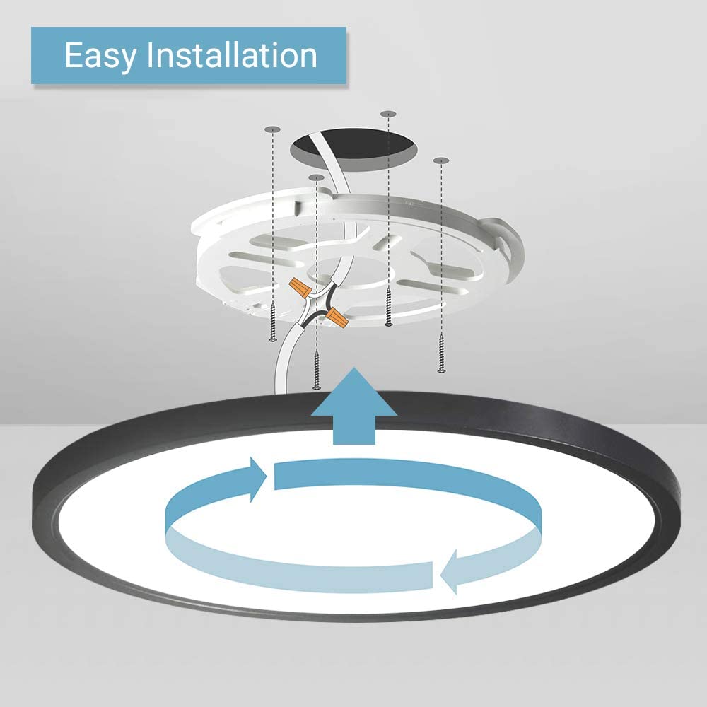 Éclairage de plafond rond de 15 pouces 30W IP44 emplacement humide 4000LM Super lumineux mince 3CCT 3K/4K/5K panneau lumineux LED encastré réglable