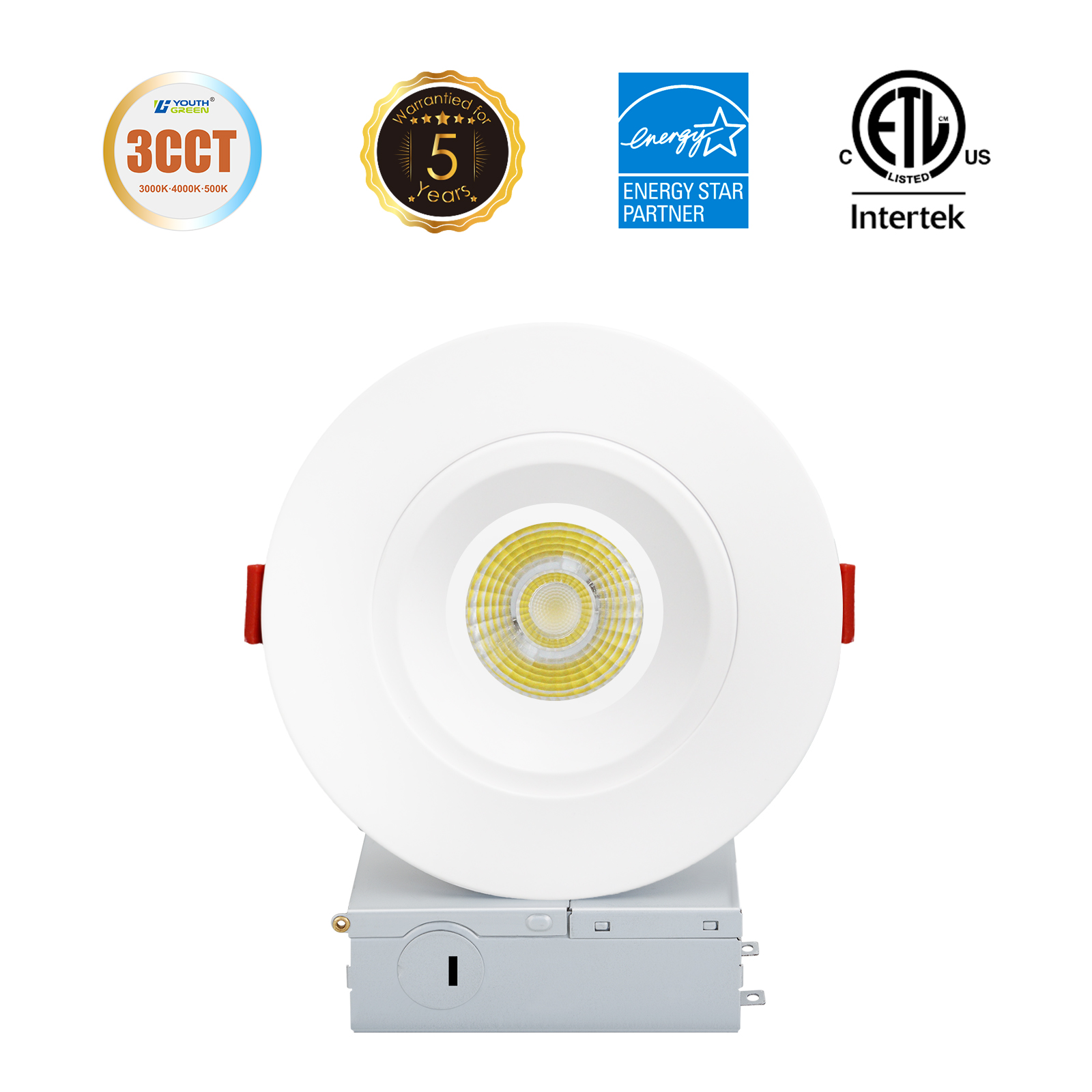 Éclairage de plafond encastré à LED de 4 pouces Downlight anti-éblouissant