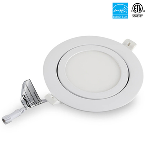 Spot lumineux LED rond à cardan, 4 pouces, 9W, couleur unique, 3000K/4000K/5000K/6000k, 3CCT, variable, avec boîte de jonction, 120V, homologué ETL, IC 