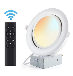 Panneau lumineux à cardan LED humide 3CCT télécommandé 4 pouces 2,4 G avec boîte de jonction Éclairage de plafond classé IC à intensité variable ETL Energy Star répertorié YG002D9-R-2L-2.4G