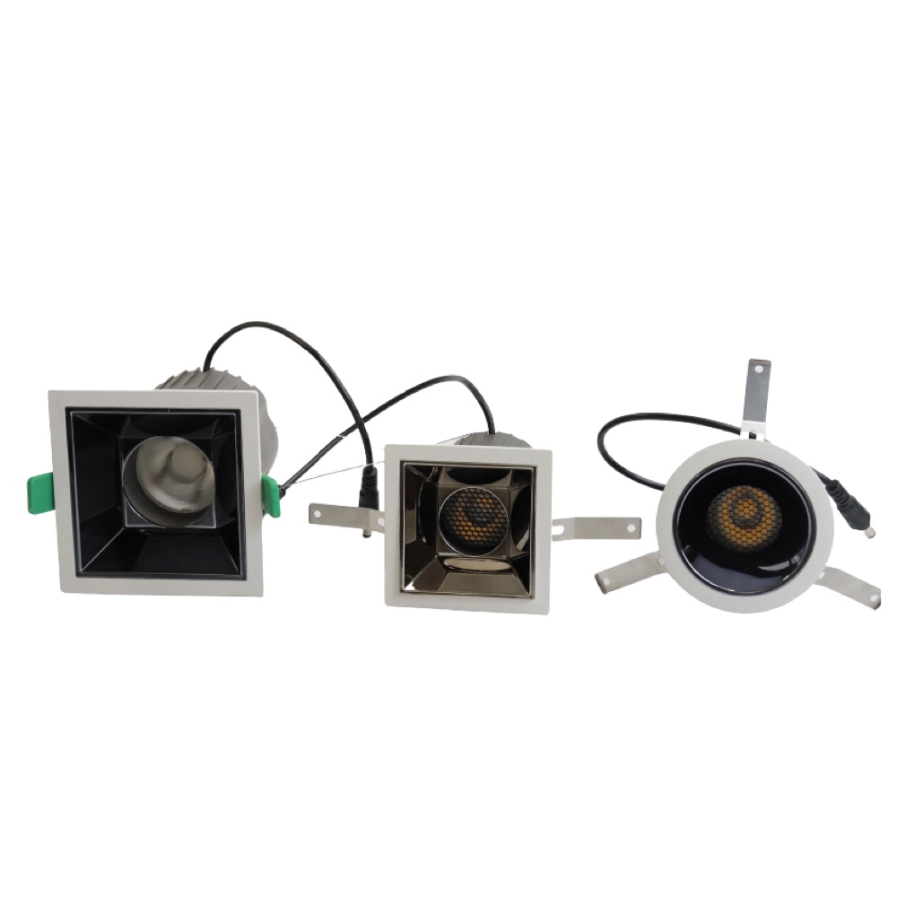 IP65 série profonde UGR &lt;10 rond carré LED COB Downlight 15D-38D Angle de faisceau réglable Downlight