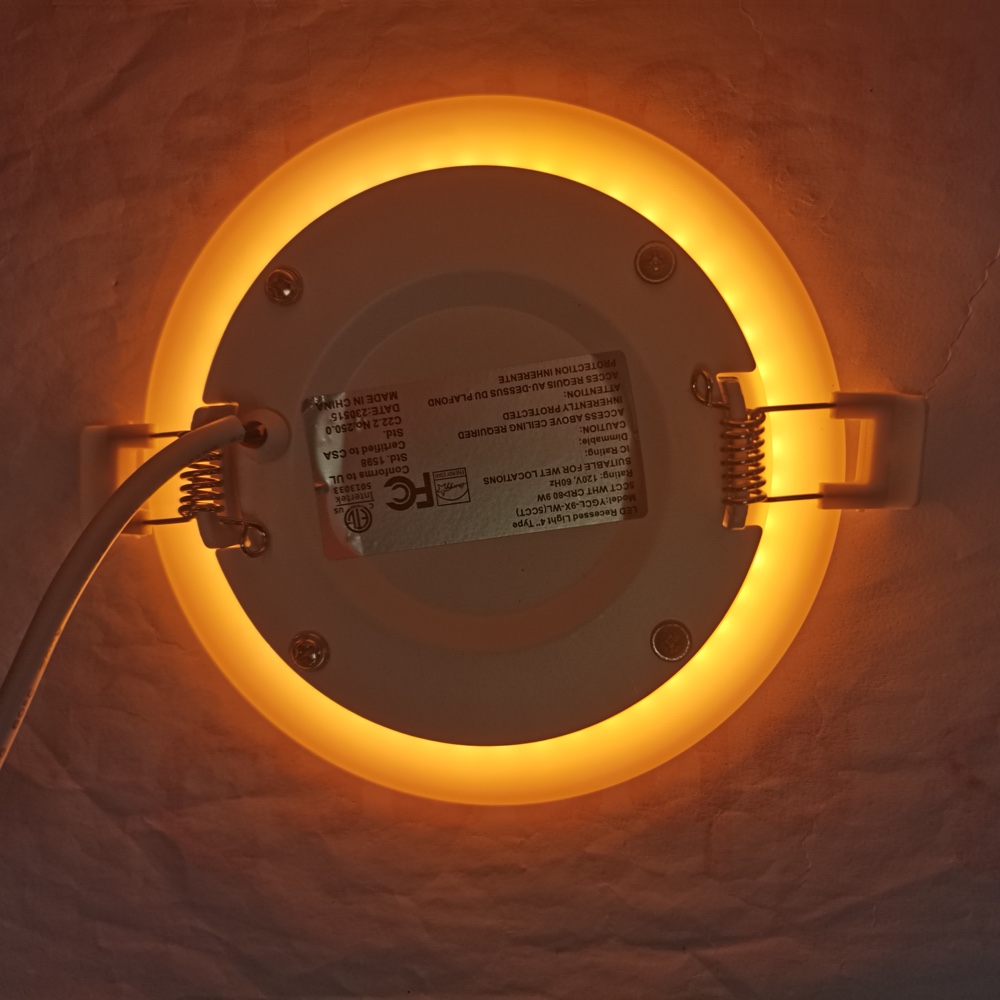 Downlight encastré mince à LED 5CCT-en-un avec veilleuse 2000K/RVB