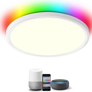 12 pouces 2.4G Smart télécommandé + Bluetooth RGB-CW LED panneau encastré 24 W 3000LM ETL Energy Star répertorié 