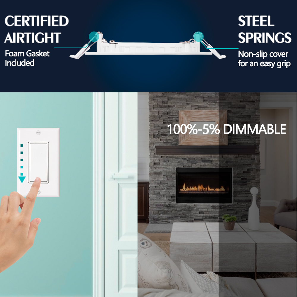 Spot lumineux LED encastrable YG ETL Energy Star, 540LM, 3 pouces, 6 watts, 3000k/4000k/5000k/6000k/3CCT/5CCT