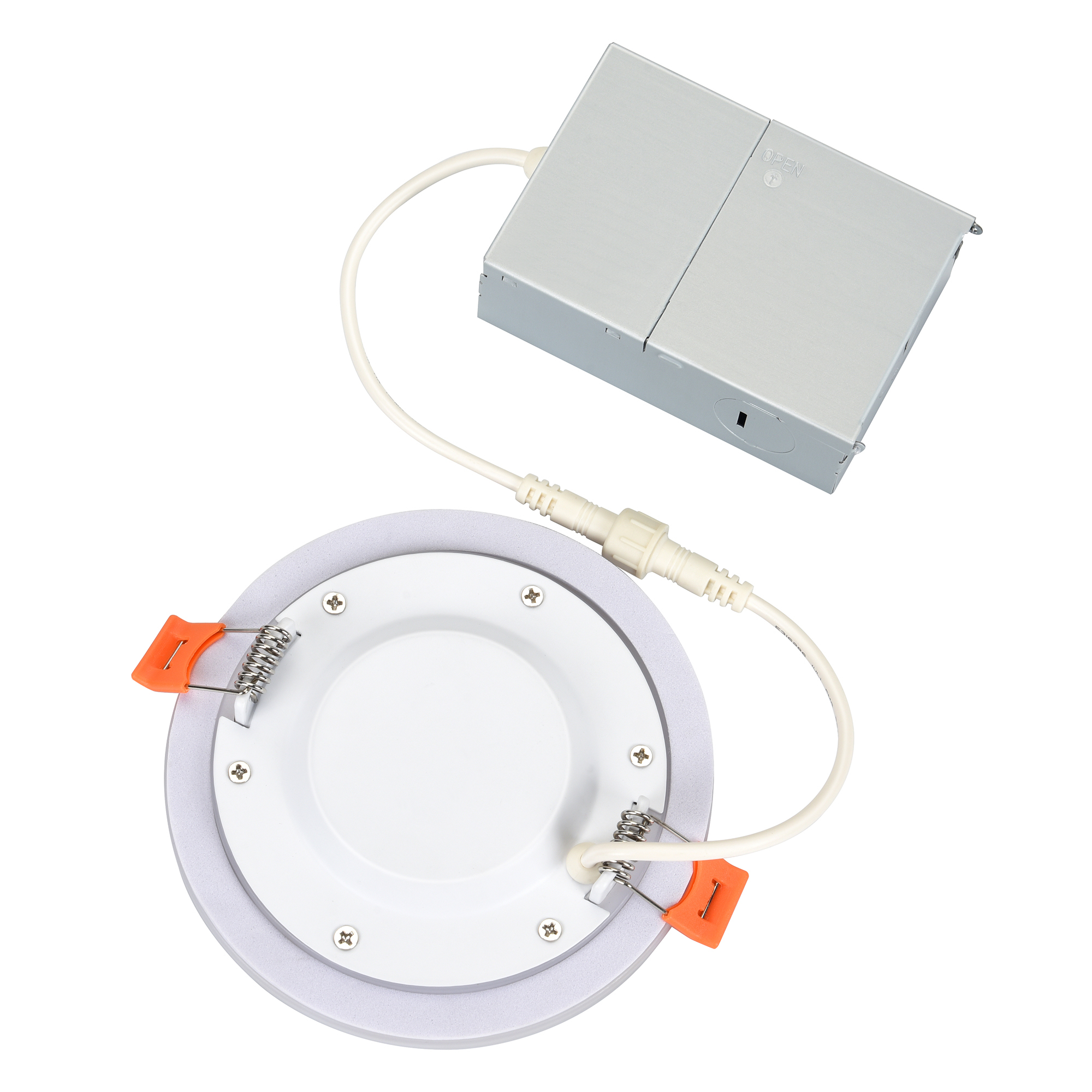 4 pouces 6 pouces rond couleur changeante 5CCT 2700K/3000K/3500K/4000k/5000k + veilleuse 2700K dimmable encastré LED mince avec boîte de jonction ETL répertorié IC évalué