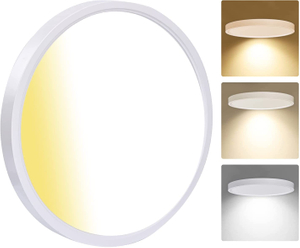 Éclairage de plafond rond de 15 pouces 30W IP44 emplacement humide 4000LM Super lumineux mince 3CCT 3K/4K/5K panneau lumineux LED encastré réglable