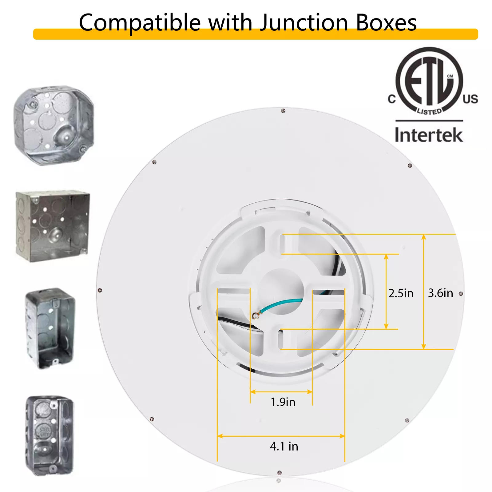 Panneau encastré LED intelligent WIFI CW 2000K-6000K, 9 pouces, éclairage intérieur répertorié ETL Energy Star